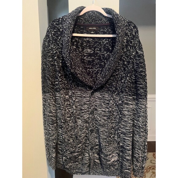 Men's Adam Levine Cardigan Sweater Gray/Navy Sz L - Picture 1 of 7
